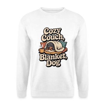 Kuschel Dackel - Unisex Pullover - Weiß - Vorne