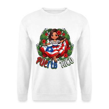 Fille portoricaine Mignonne Kawaii - Sweat-shirt Unisexe - blanc - Devant