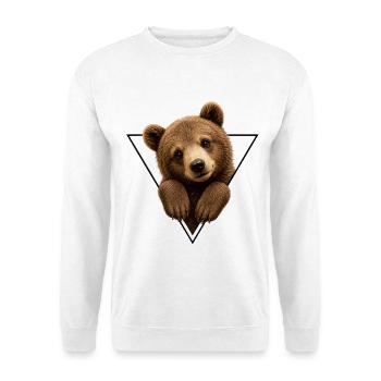 Ourson en triangle - Sweat-shirt Unisexe - blanc - Devant