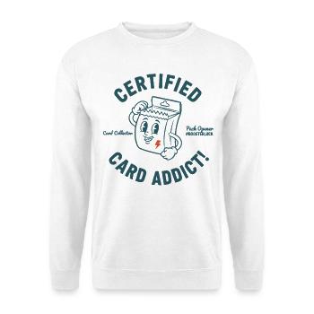 Ouvre-paquet de cartes de collection certifié Card Addict - Sweat-shirt Unisexe - blanc - Devant