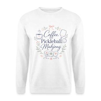Coffee Pickleball Mahjong Game Mahj - Unisex Sweatshirt - white - Front