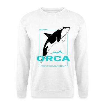 Orca protège les baleines et le design des épaulards marins - Sweat-shirt Unisexe - blanc - Devant