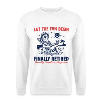 Kollege Abschied Retro Endlich in Rente - Unisex Pullover - Weiß - Vorne