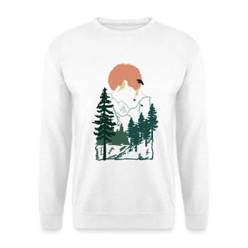 Nature Forest Mountain Tree Gift Idea - Unisex Sweatshirt - white - Front