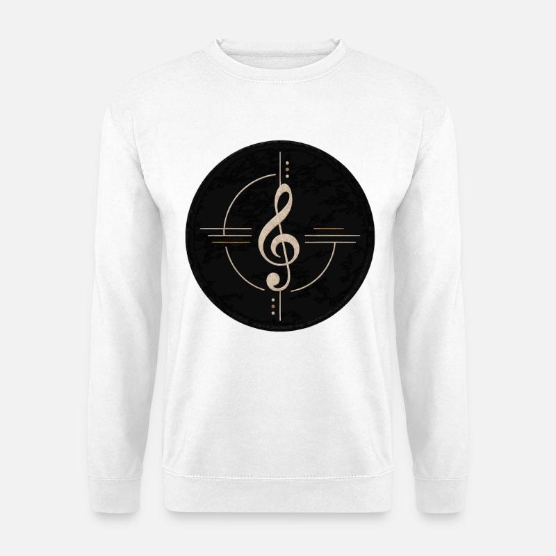 Golden clef on black - Unisex Sweatshirt - white