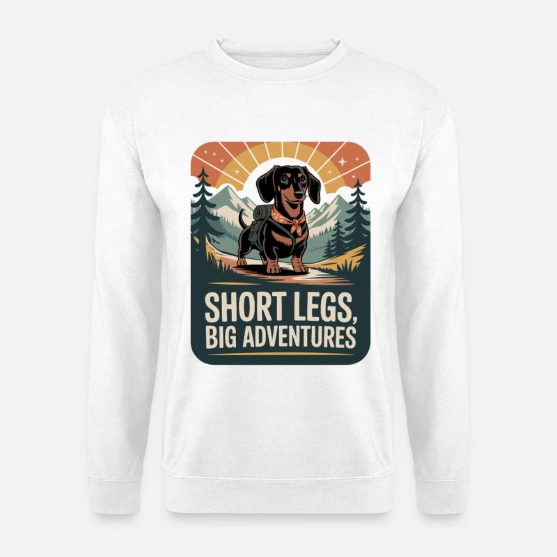 Teckel d’aventure - Sweat-shirt Unisexe - blanc