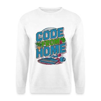 Code de développeur à distance depuis un développeur logiciel à domicile - Sweat-shirt Unisexe - blanc - Devant