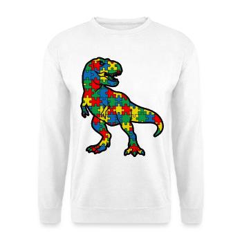 Autismus-Dinosaurier-T-Rex-Kind - Unisex Pullover - Weiß - Vorne