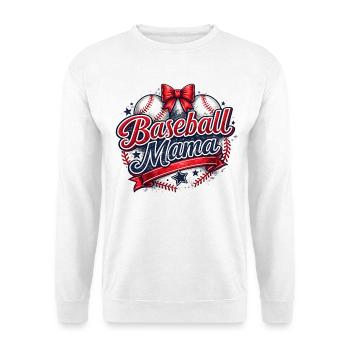 Baseball-Mama: Retro Mama Baseball-Geschenk - Unisex Pullover - Weiß - Vorne