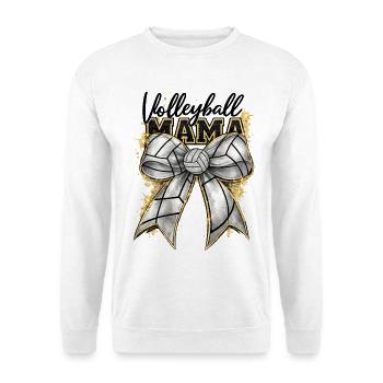 Volleyball Mama Schleife Glitzer Gold Muttertag  - Unisex Pullover - Weiß - Vorne