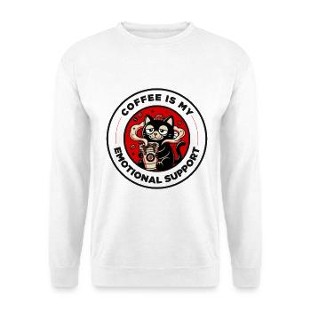 Coffee Is My Emotional Support Funny Cat Coffee - Unisex Sweatshirt - white - Front
