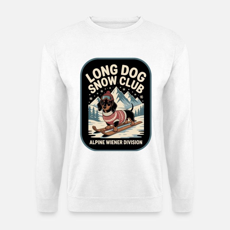 Teckel de ski - Sweat-shirt Unisexe - blanc