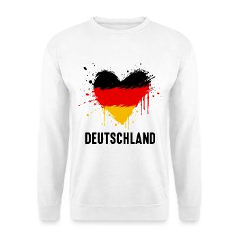 Deutschland Herz Fußball Fanartikel - Unisex Pullover - Weiß - Vorne