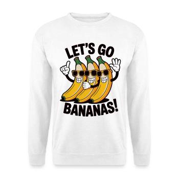 Bananas T-Shirt Let’s Go – für Party und Sommer - Unisex Pullover - Weiß - Vorne