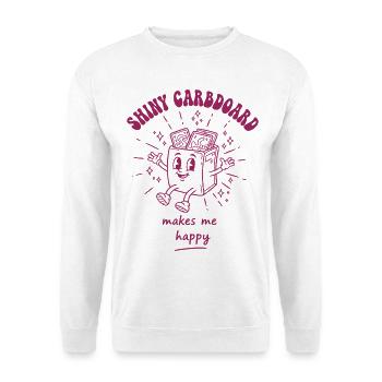 Glänzender Karton macht mich glücklich Sammelkartenordner - Unisex Pullover - Weiß - Vorne
