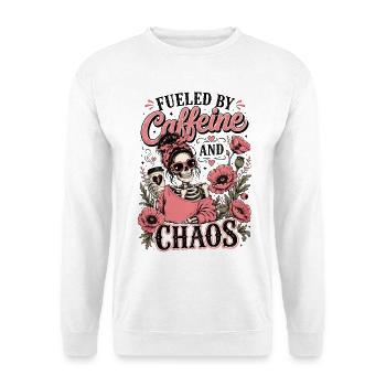 Alimenté par la caféine et le chaos Mom Floral - Sweat-shirt Unisexe - blanc - Devant