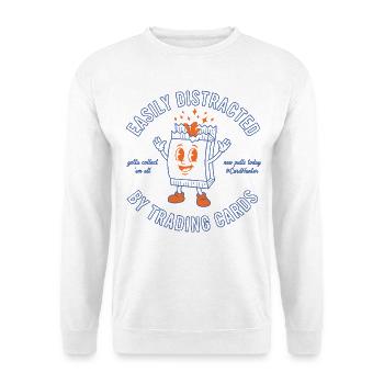 Leicht vom Sammelkarten-Kartenjäger abgelenkt - Unisex Pullover - Weiß - Vorne