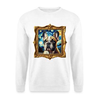 Nuit étoilée du bouledogue français - Sweat-shirt Unisexe - blanc - Devant