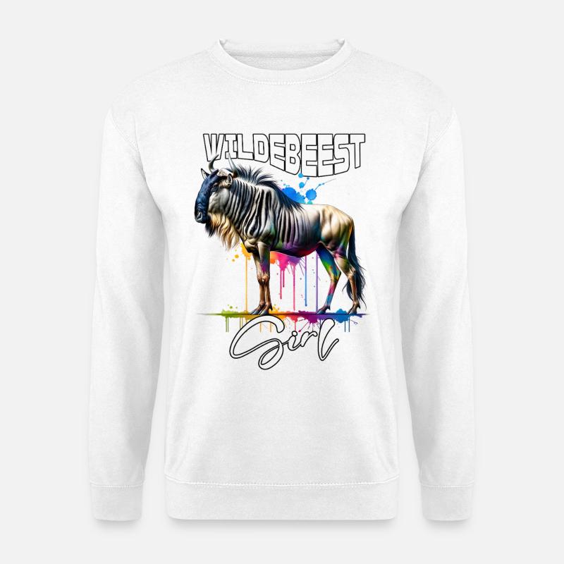 Wildebeest Mädchen Gnu - Unisex Pullover - Weiß