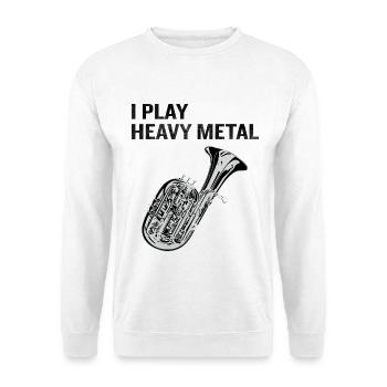 Je joue au festival de cadeaux de tuba heavy metal - Sweat-shirt Unisexe - blanc - Devant