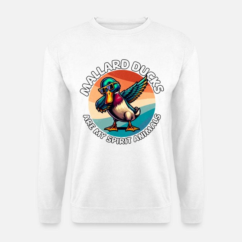 Lustige Stockente Sprüche - Unisex Pullover - Weiß