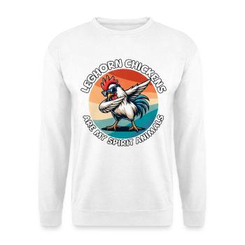 Lustige Leghorn Hühner Sprüche - Unisex Pullover - Weiß - Vorne