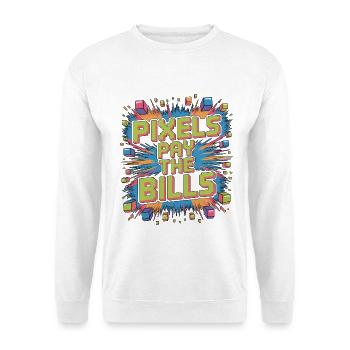 Game Developer Pixels Pay The Bills Web Developer - Unisex Pullover - Weiß - Vorne