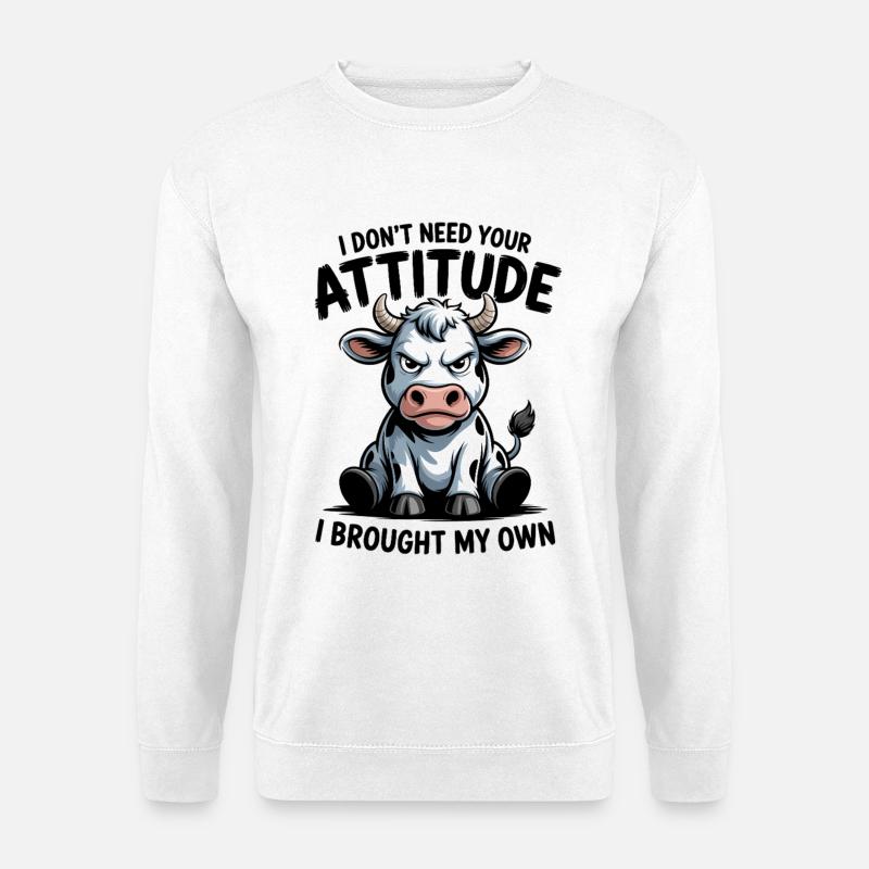 Cow Attitude Saying - Unisex Sweatshirt - white