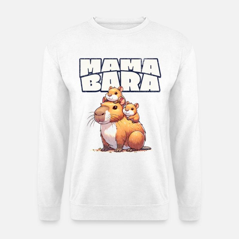 Mama Bara Capybara - Sweat-shirt Unisexe - blanc