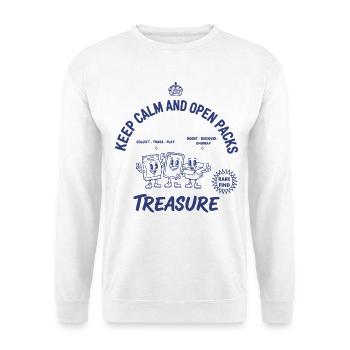 Keep Calm And Open Packs Treasure Trading Card - Unisex Sweatshirt - white - Front