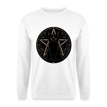 Chat de nuit dans le pentagramme - Sweat-shirt Unisexe - blanc - Devant