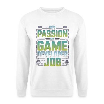 Game Developer My Passion My Gaming Programmer - Unisex Pullover - Weiß - Vorne