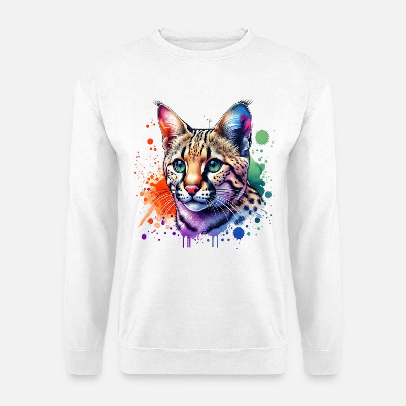 Savannah Katze Motiv - Unisex Pullover - Weiß