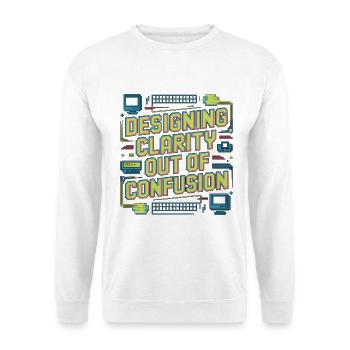 UX/UI Designer Designing Clarity Web Designer - Unisex Pullover - Weiß - Vorne