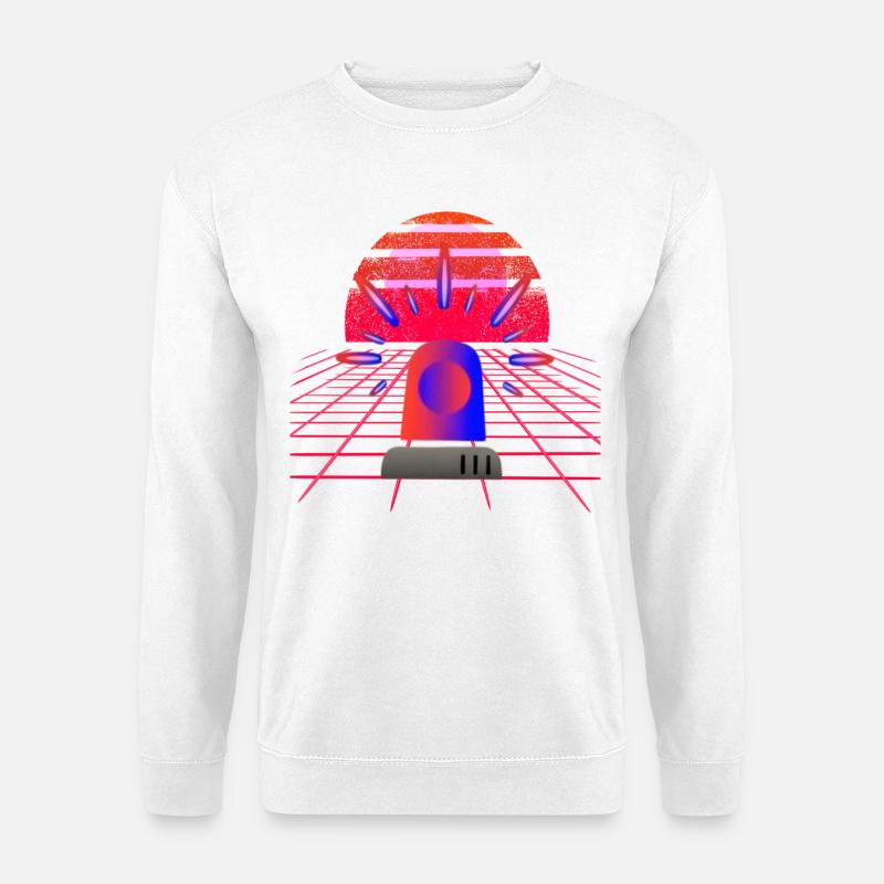 Retro Synthwave Sirene Blaulicht Neon - Unisex Pullover - Weiß
