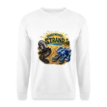 Schichtwechsel Strand Urlaub Büro Feierabend - Unisex Pullover - Weiß - Vorne