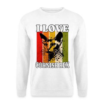 I Love Cornish Rex - Unisex Pullover - Weiß - Vorne