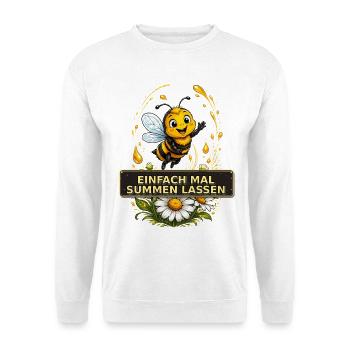 Biene Honig Imker Honigwabe Blumen Wiese Insekt - Unisex Pullover - Weiß - Vorne