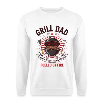 Grill Dad BBQ Vater Shirt - Sweat-shirt Unisexe - blanc - Devant