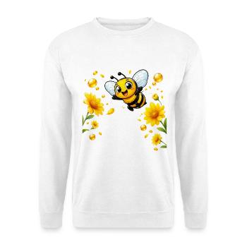 Biene Honig Imker Honigwabe Blumen Wiese Insekt - Unisex Pullover - Weiß - Vorne
