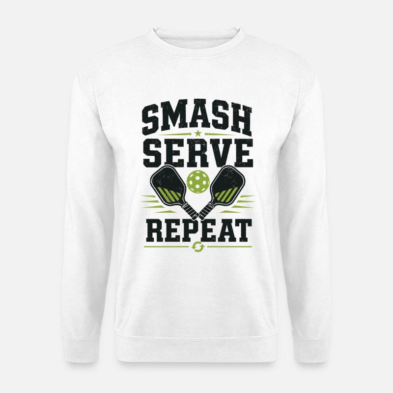 Pickleball Smash Serve Repeat Shirt - Unisex Pullover - Weiß
