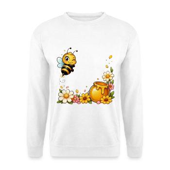 Biene Honig Imker Honigwabe Bienchen Insekt - Unisex Pullover - Weiß - Vorne