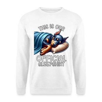 Chemise de nuit drôle de doberman - Sweat-shirt Unisexe - blanc - Devant