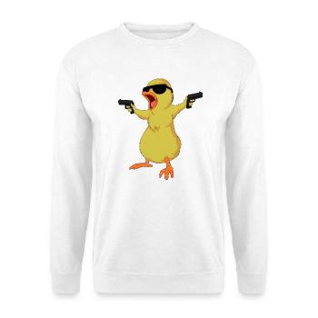 Süßes Mädchen, Mafia, Gangster, lustiger Cartoon, Vogelgeschenk - Unisex Pullover - Weiß - Vorne