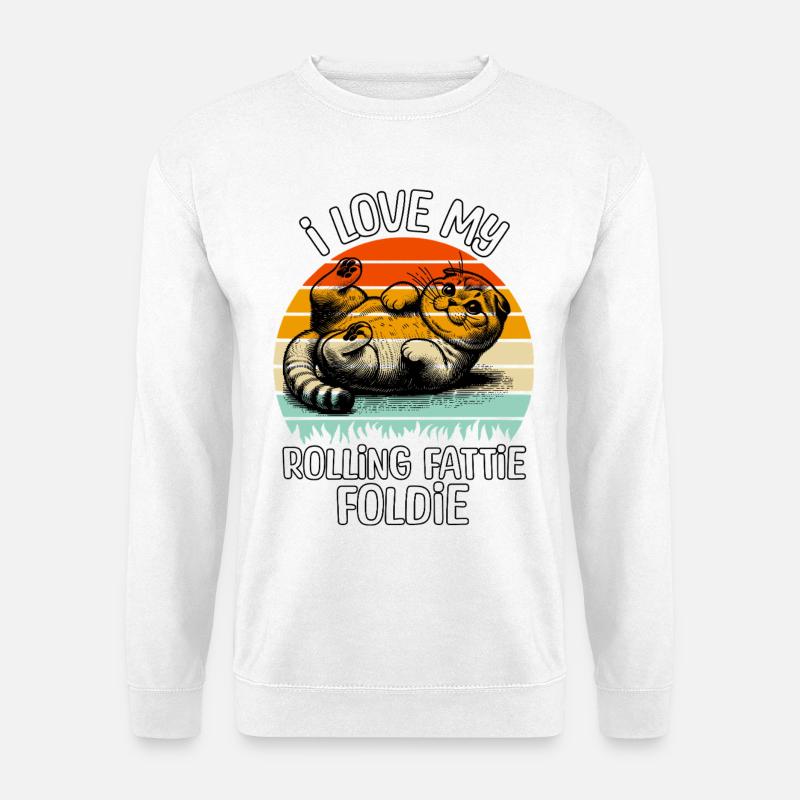 Funny Fold-eared Cat - Unisex Sweatshirt - white