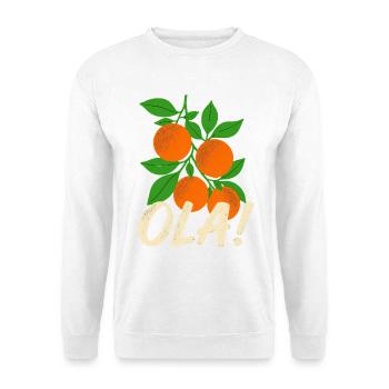 Olá Retro Orange Plants Holiday Greeting - Unisex Sweatshirt - white - Front