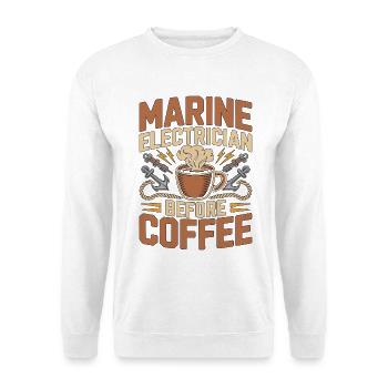 Électricien maritime avant l’amoureux du café électrique - Sweat-shirt Unisexe - blanc - Devant