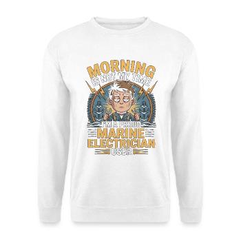 Électricien maritime, le matin n’est pas mon temps d’ingénieur - Sweat-shirt Unisexe - blanc - Devant