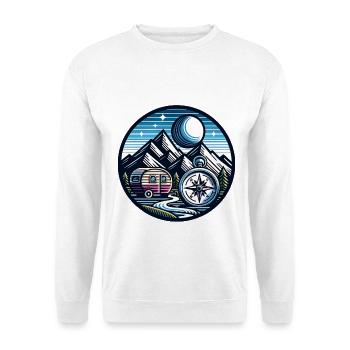 Boussole de camping - Sweat-shirt Unisexe - blanc - Devant