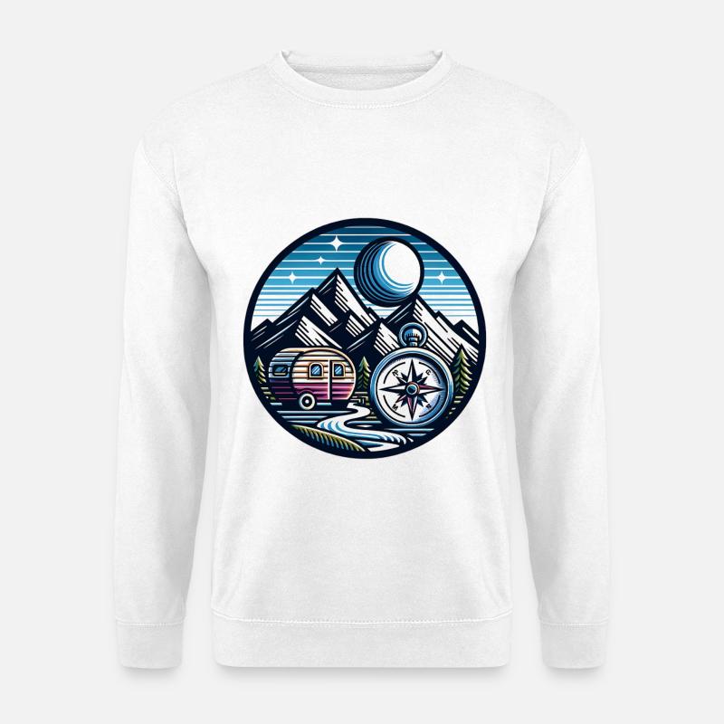 Camping Compass - Unisex Sweatshirt - white